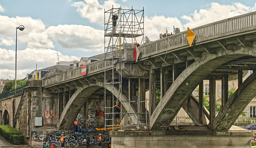 Operators working on bridge maintenance
